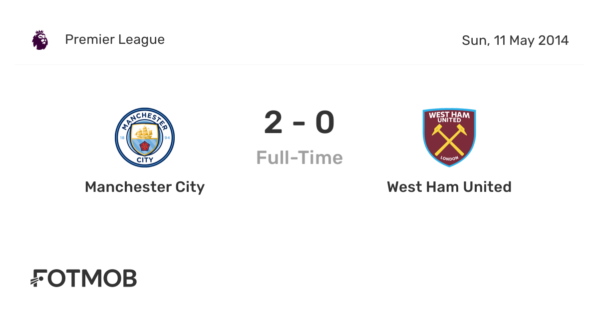 Manchester City Vs West Ham United Live Score Predicted Lineups And H2h Stats 