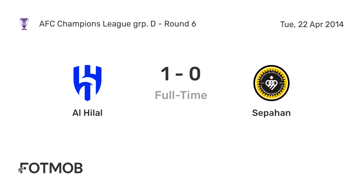 Sepahan Live Scores, Fixtures, Results