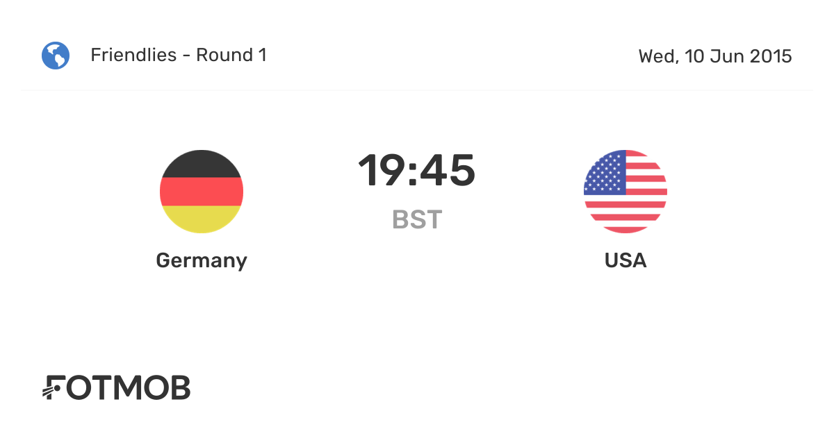 Germany vs USA live score, predicted lineups and H2H stats.