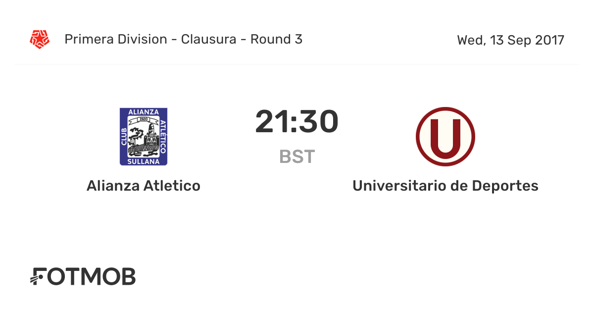 Alianza Atletico vs Universitario de Deportes live score, predicted