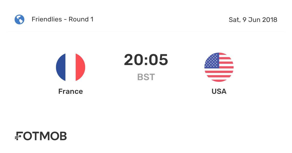 France vs USA live score, predicted lineups and H2H stats.