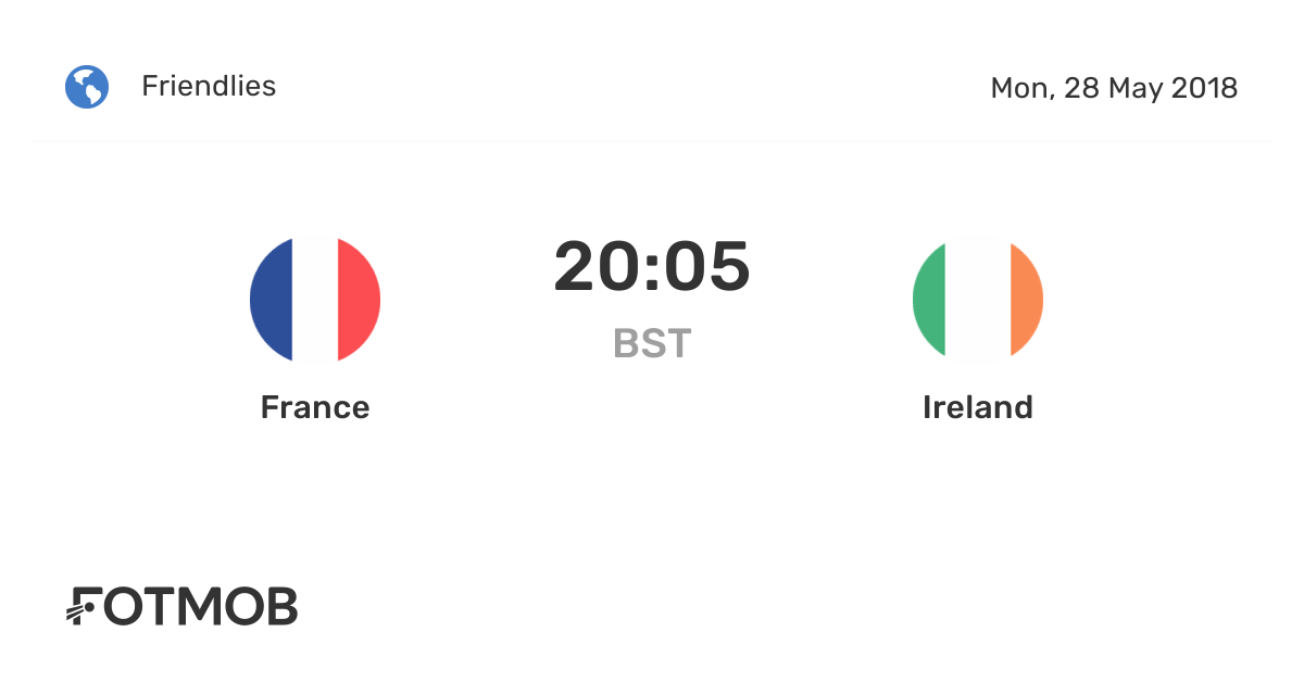 France vs Ireland live score, predicted lineups and H2H stats.