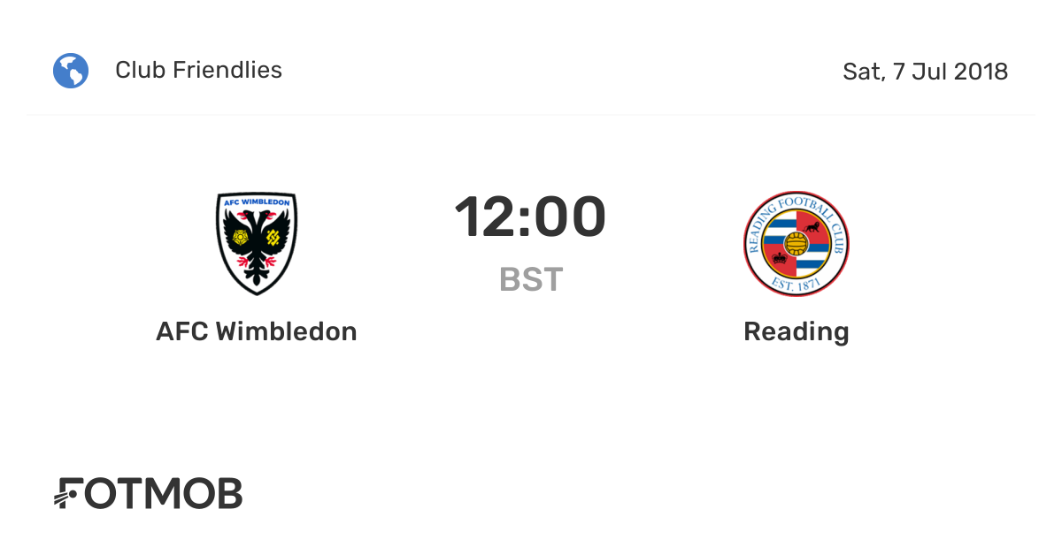 Reading vs AFC Wimbledon live score, H2H and lineups