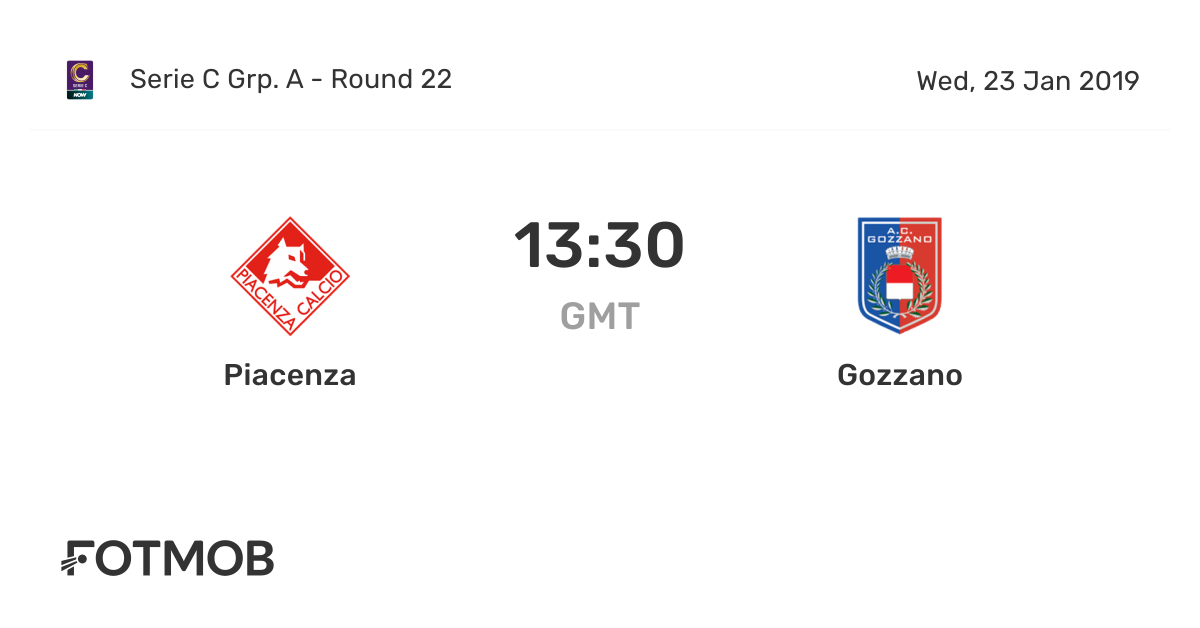 Piacenza vs Gozzano live score predicted lineups and H2H stats