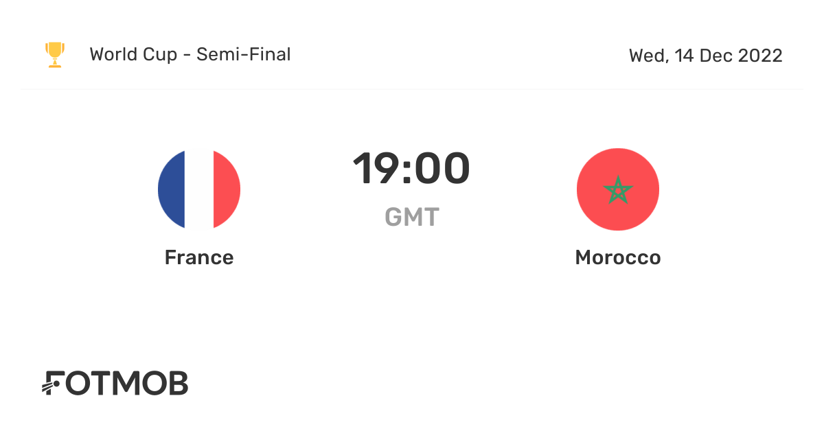 France vs Morocco live score, predicted lineups and H2H stats.