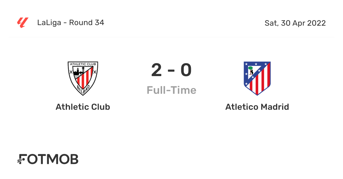 Athletic Club vs Atletico Madrid, LaLiga on Sat, Apr 30, 2022, 19:00 UTC