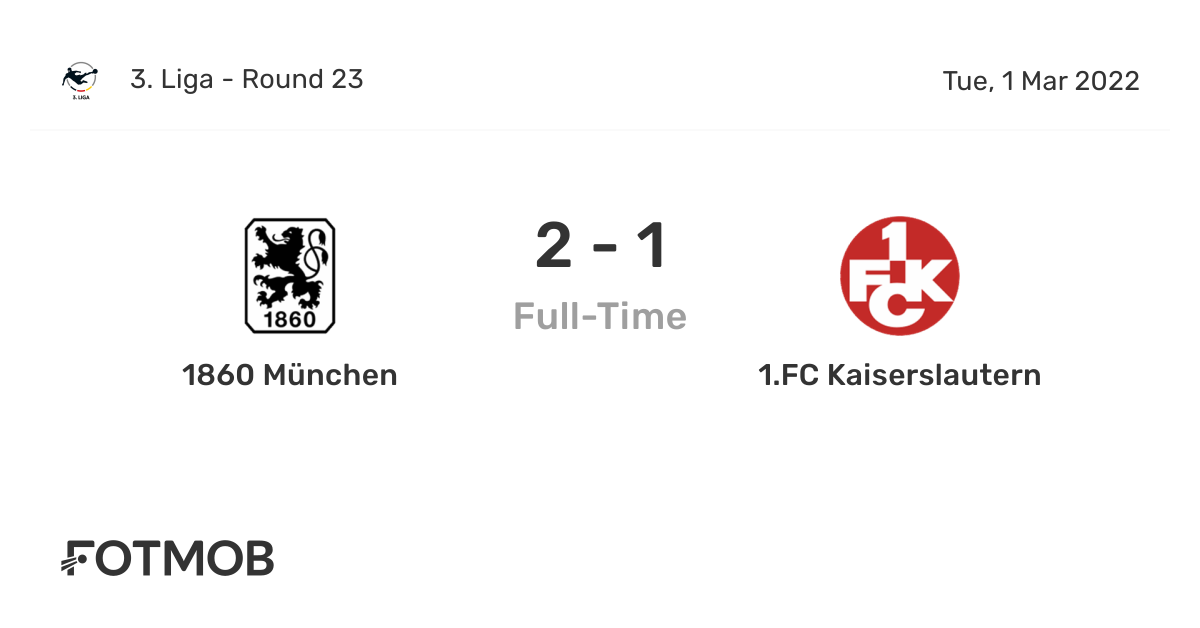 1860 Muenchen vs Kaiserslautern H2H 1 mar 2022 Head to Head stats prediction