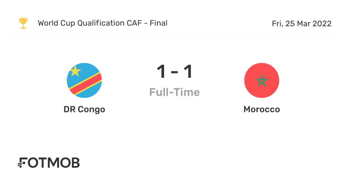 DR Congo vs Morocco live score, predicted lineups and H2H stats.