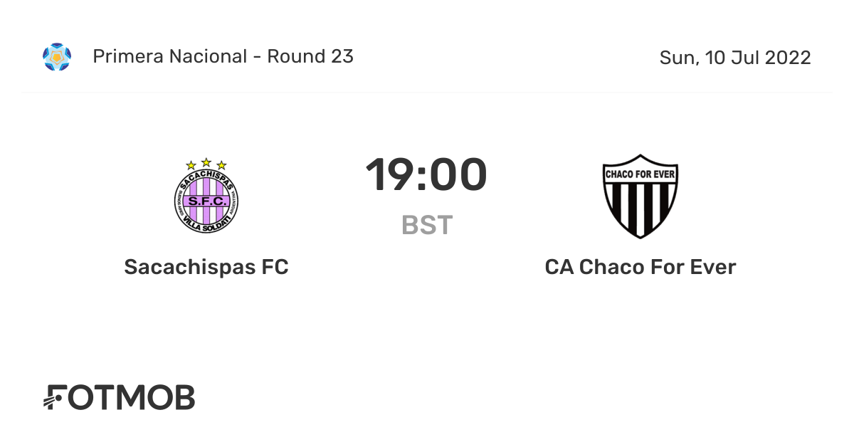 Sacachispas FC vs CA Chaco For Ever live score predicted