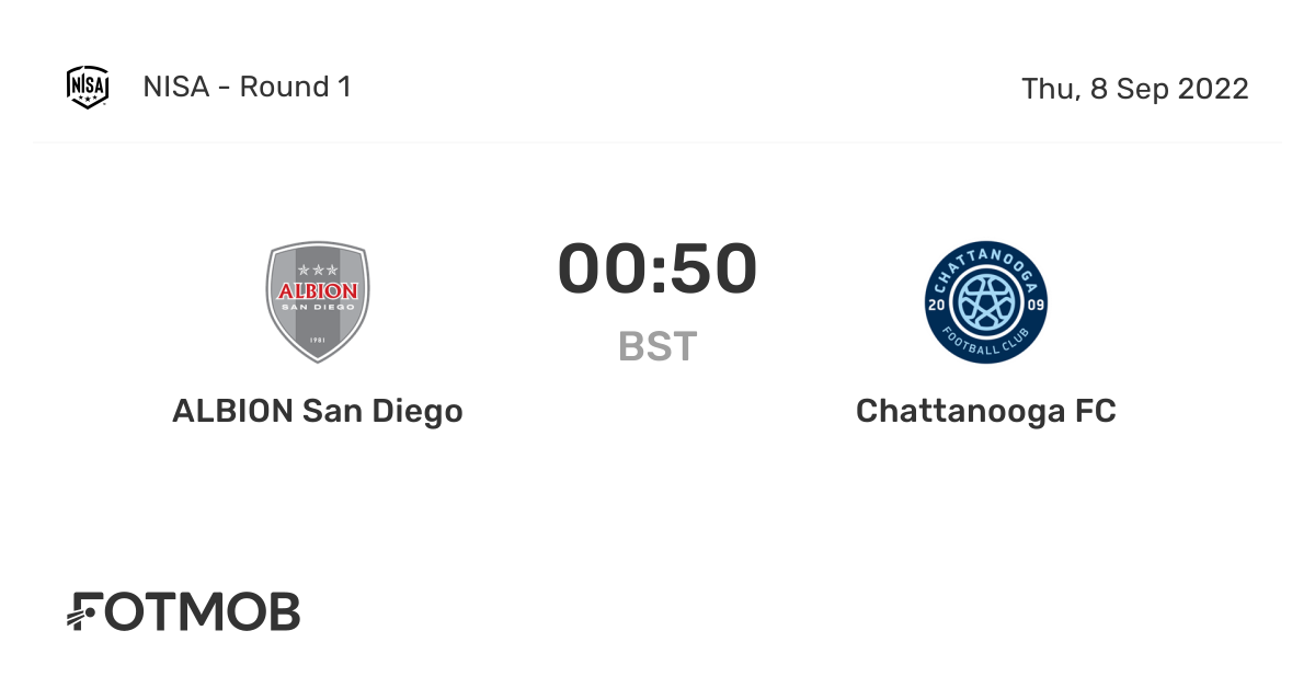 ALBION San Diego vs Chattanooga FC live score, predicted lineups and