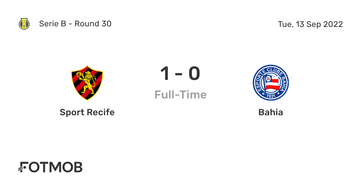 Sport Recife vs Bahia - live score, predicted lineups and H2H stats.
