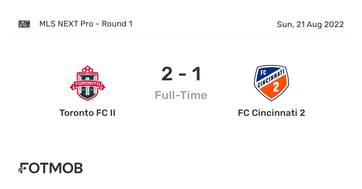 FC Cincinnati 2 split season series against Toronto FC II in 3-0