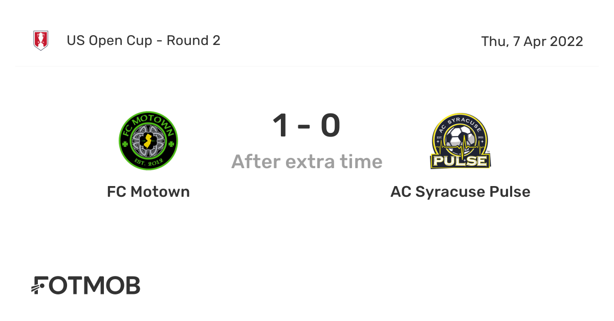 Fc Motown Vs Ac Syracuse Pulse On Wed Apr 6 22 23 00 Utc Live Results Lineups Shot Map And H2h