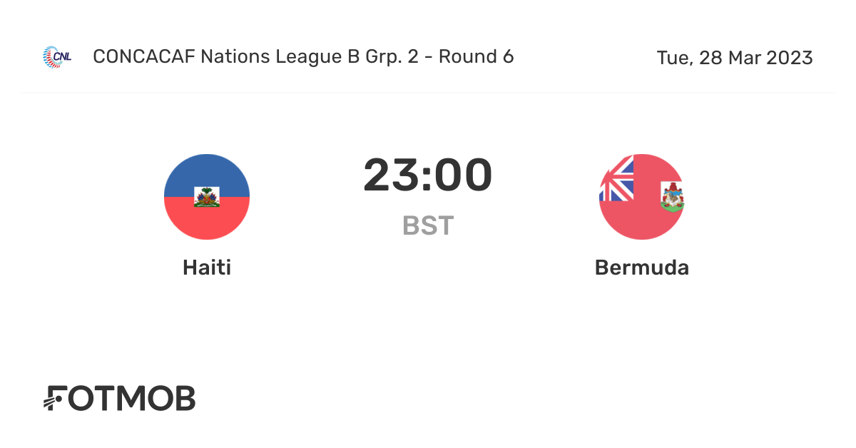 Haiti vs Bermuda live score, predicted lineups and H2H stats.