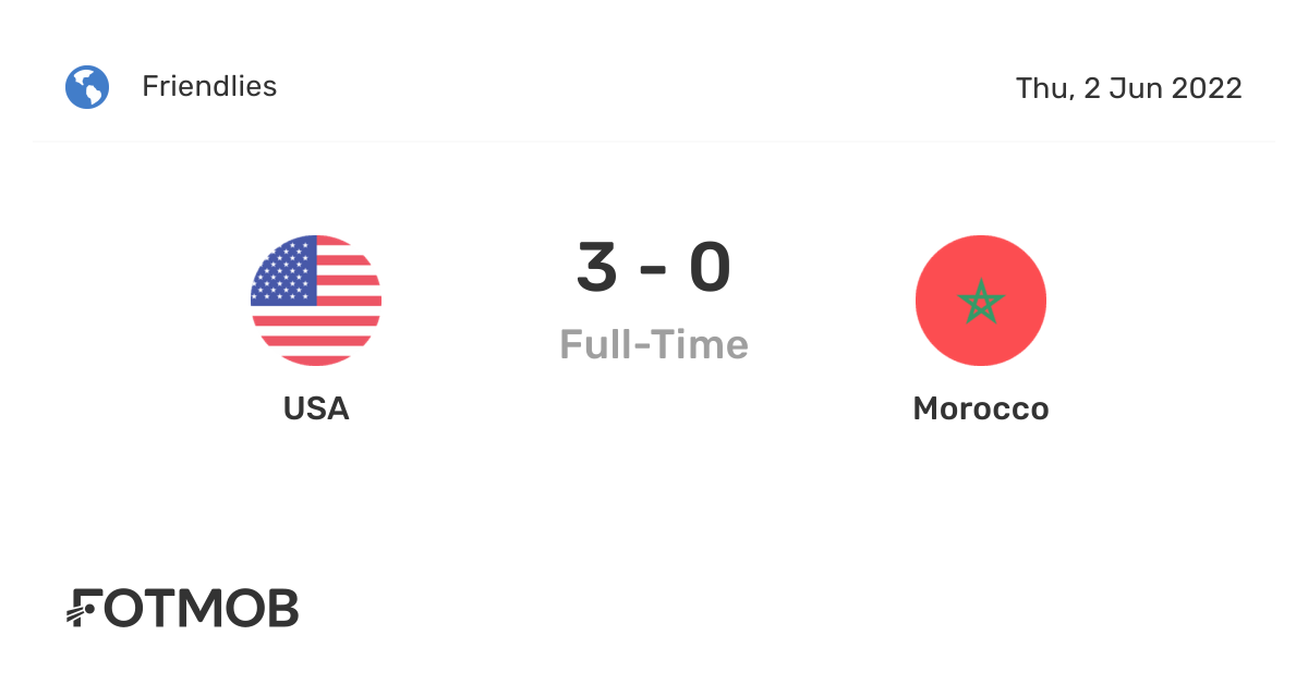 USA vs Morocco live score, predicted lineups and H2H stats.