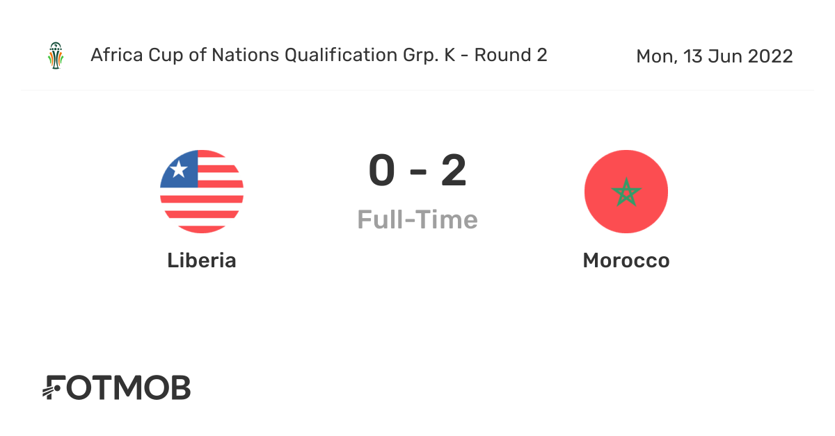 Liberia vs Morocco live score, predicted lineups and H2H stats.