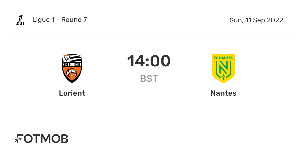 Lorient vs Nantes - live score, predicted lineups and H2H stats.