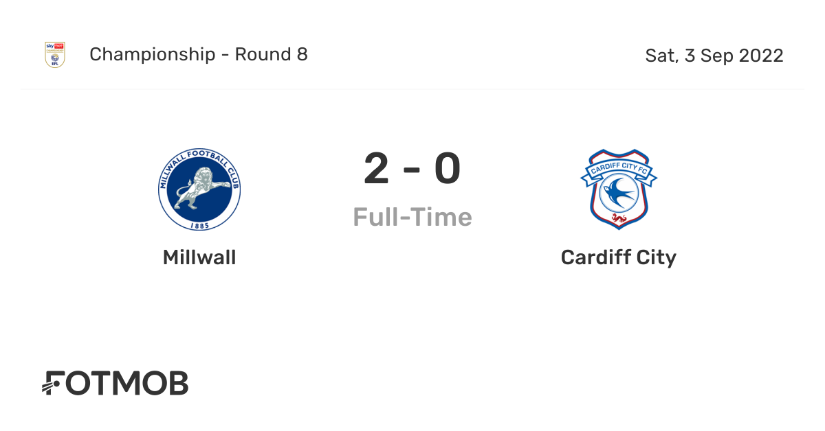 Millwall vs Cardiff City live score, predicted lineups and H2H stats.
