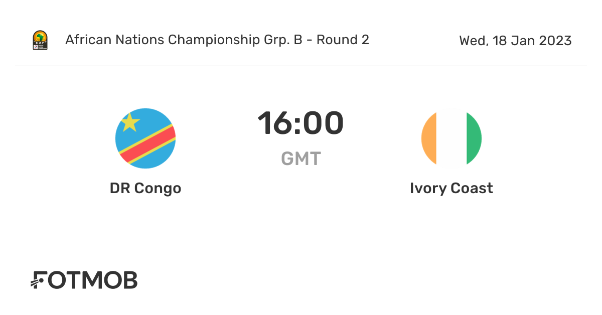 Dr Congo Vs Ivory Coast Live Score Predicted Lineups And H2h Stats