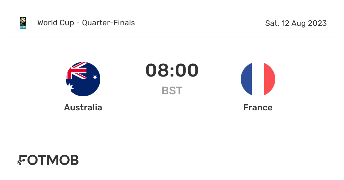 Australia vs France live score, predicted lineups and H2H stats