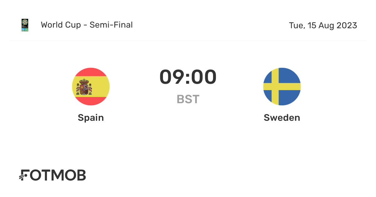 Spain vs Sweden live score, predicted lineups and H2H stats.