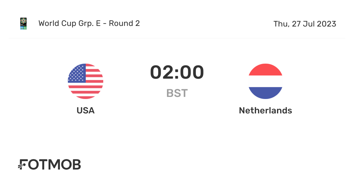 USA vs Netherlands live score, predicted lineups and H2H stats