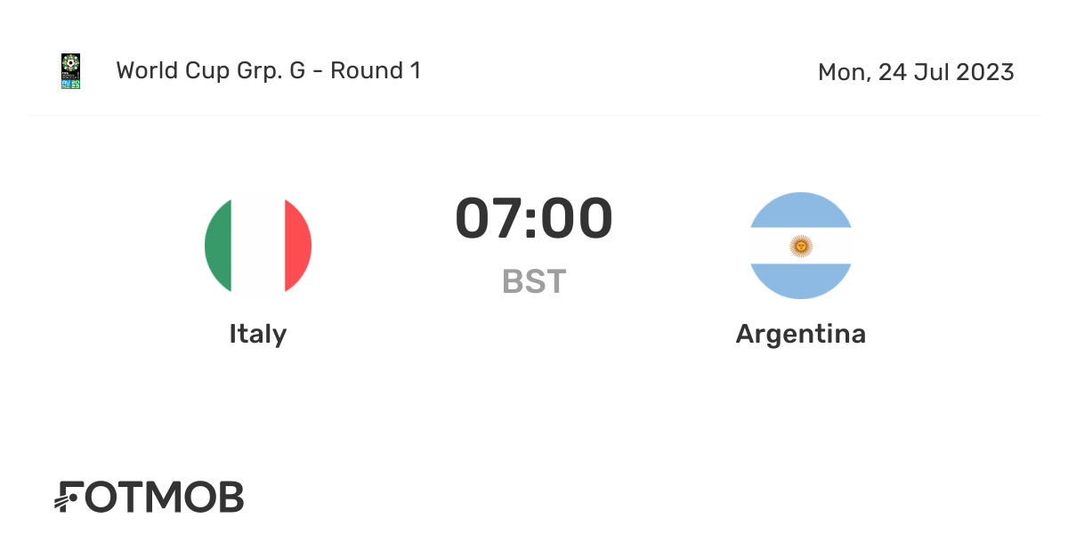 Italy vs Argentina live score, predicted lineups and H2H stats