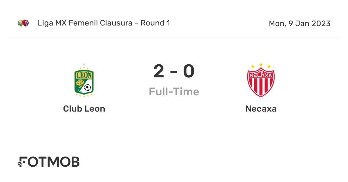 Club Leon vs Necaxa - live score, predicted lineups and H2H stats.