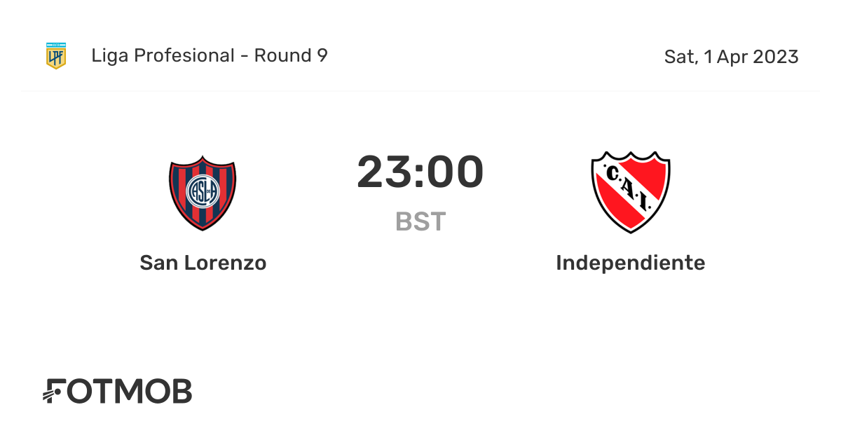 San Lorenzo vs Independiente H2H 1 apr 2023 Head to Head stats prediction