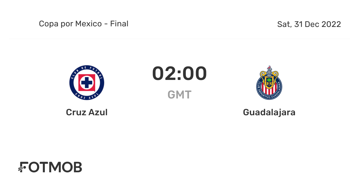 Cruz Azul vs Guadalajara live score, predicted lineups and H2H stats.