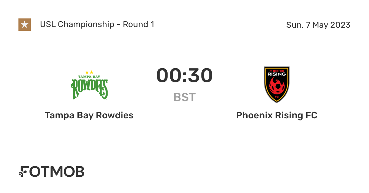 USL Championship: Tampa Bay Rowdies and Phoenix Rising move into