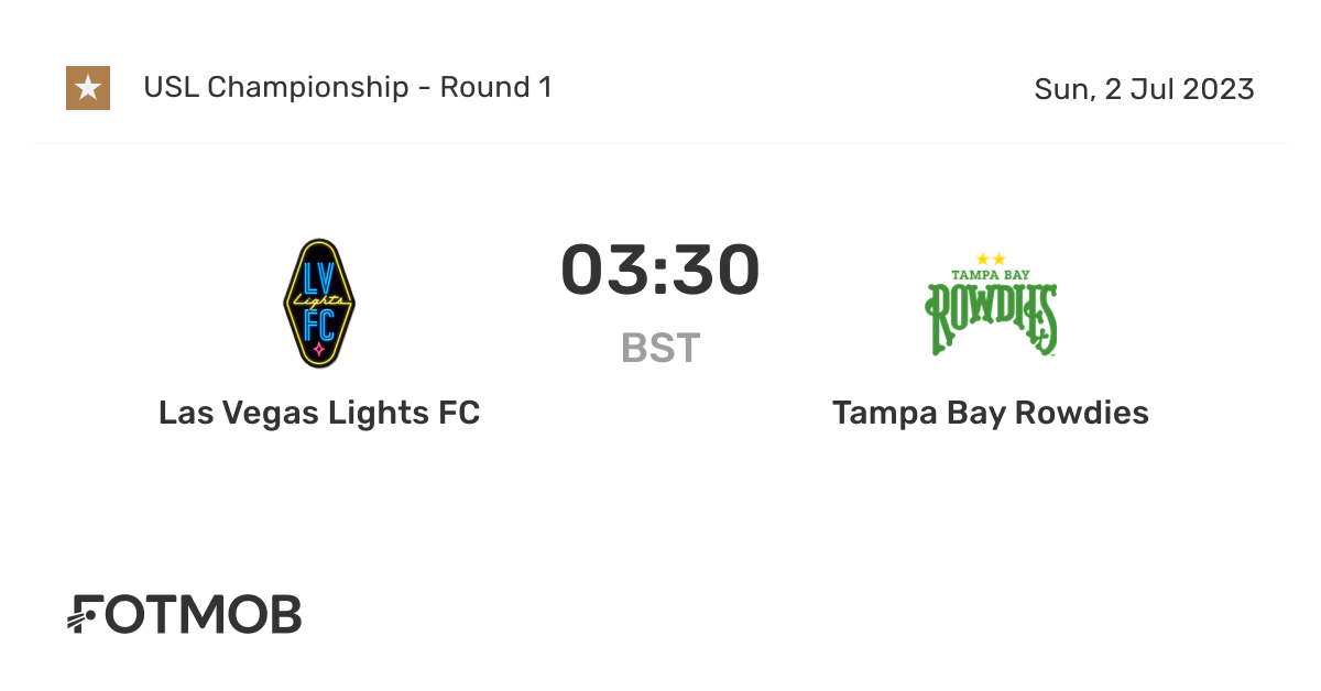 Las Vegas Lights FC vs Tampa Bay Rowdies, USL Championship on Sat, Jul