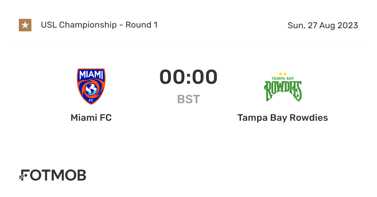 Tampa Bay Rowdies vs. Miami FC - USL Championship Playoffs