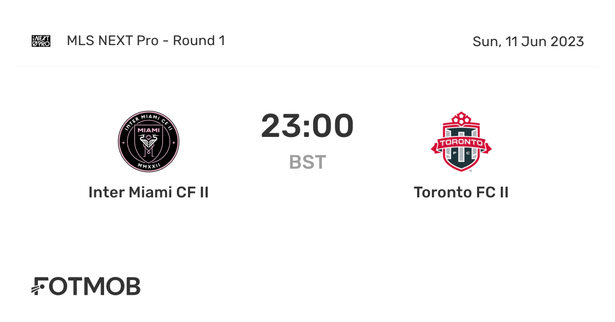 Inter Miami CF II vs Toronto FC II live score, predicted lineups and