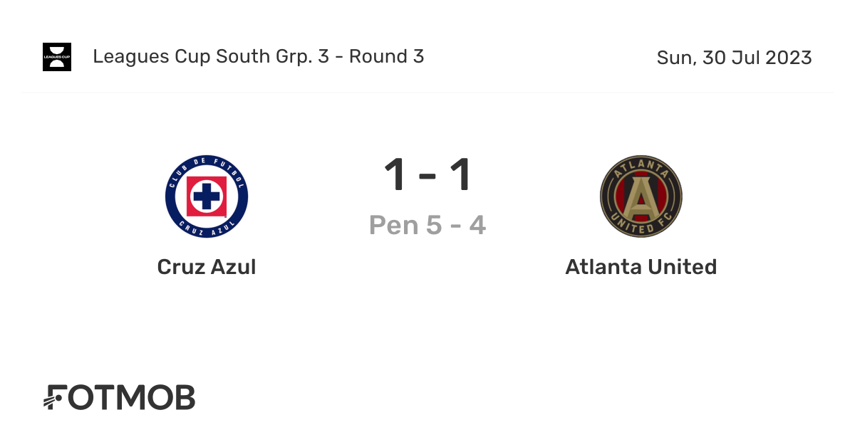Cruz Azul vs Atlanta United live score, predicted lineups and H2H stats.