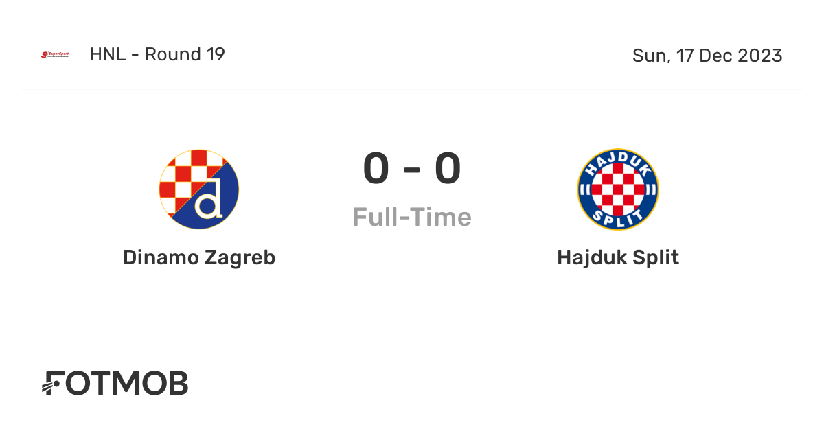 Dinamo Zagreb U19 vs Hajduk Split U19» Predictions, Odds, Live Score & Stats