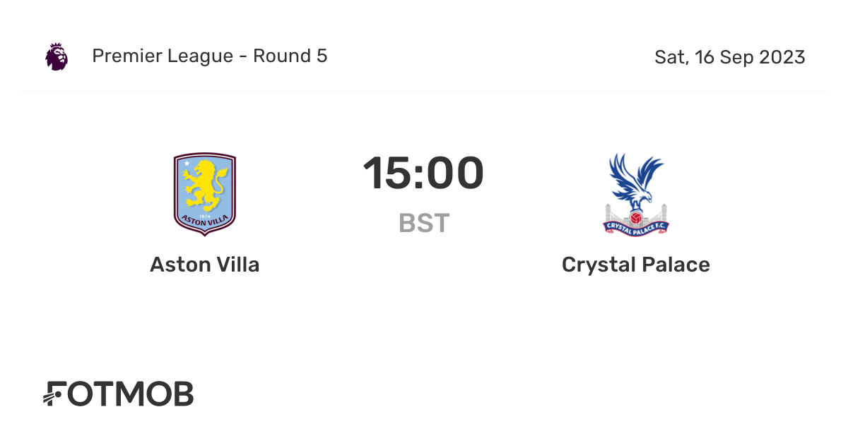 Aston Villa vs Crystal Palace live score, predicted lineups and H2H