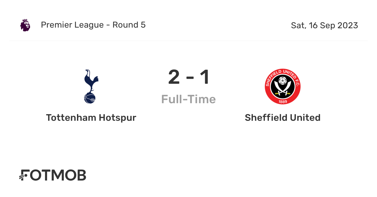 Tottenham Hotspur vs Sheffield United live score, H2H and lineups
