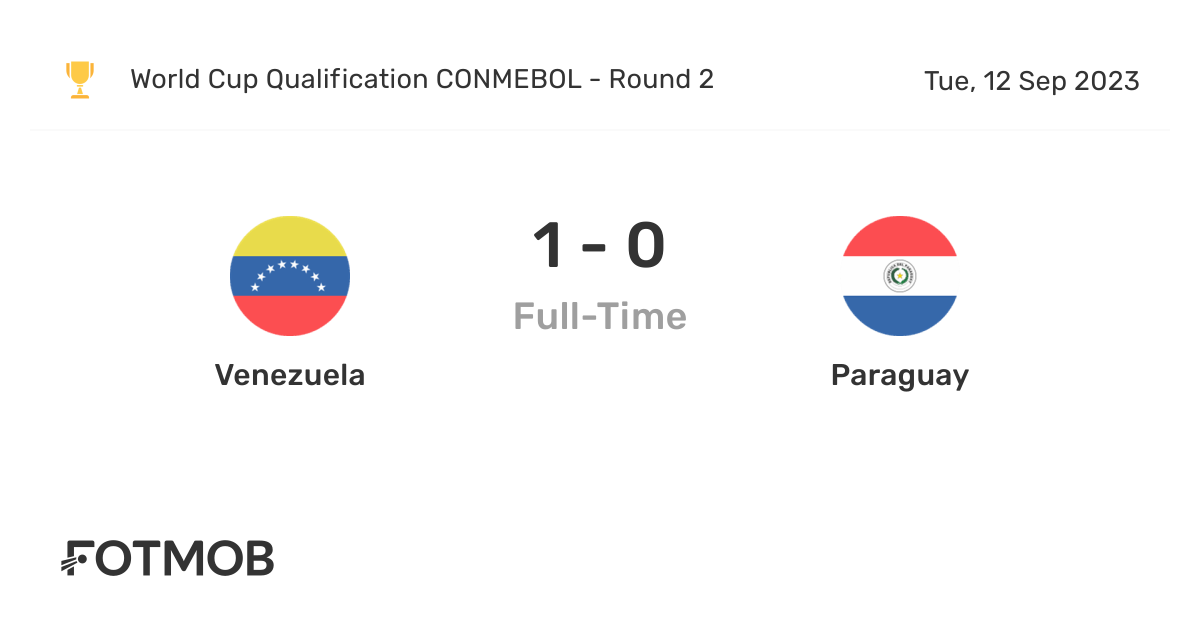Venezuela vs Paraguay live score, predicted lineups and H2H stats