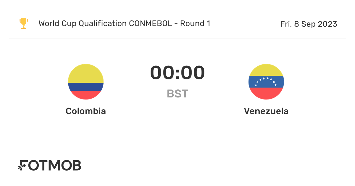 Colombia vs Venezuela live score, predicted lineups and H2H stats.