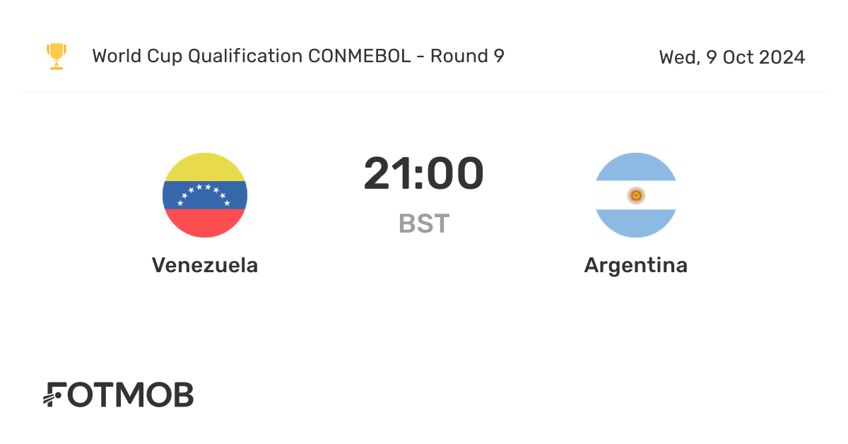 Venezuela vs Argentina live score, predicted lineups and H2H stats