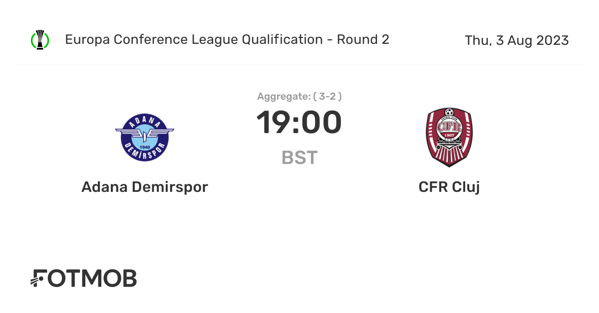 ▶️ Adana Demirspor vs CFR Cluj Live Stream & on TV, Prediction, H2H