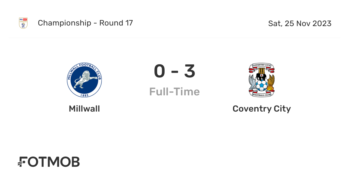 Millwall and Coventry Draw
