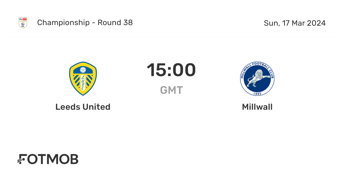 Millwall - Leeds United placar ao vivo, H2H e escalações