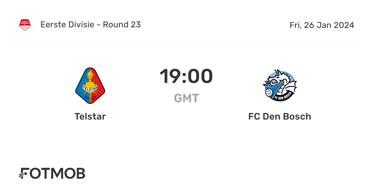 Telstar vs FC Den Bosch live score predicted lineups and H2H stats