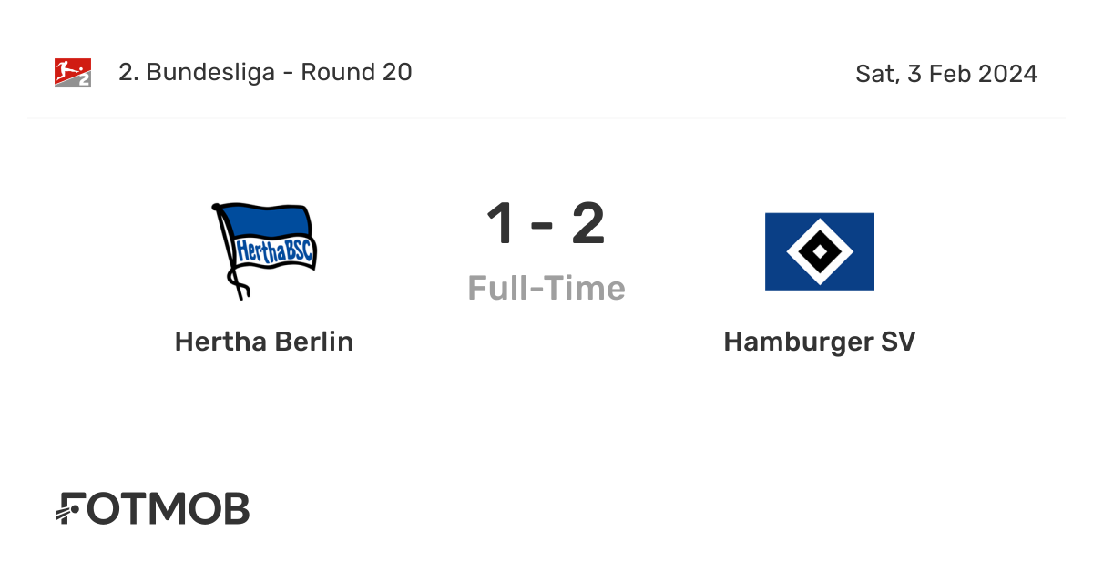 Hertha Berlin Vs Hamburger Sv Live Score Predicted Lineups And H2h Stats