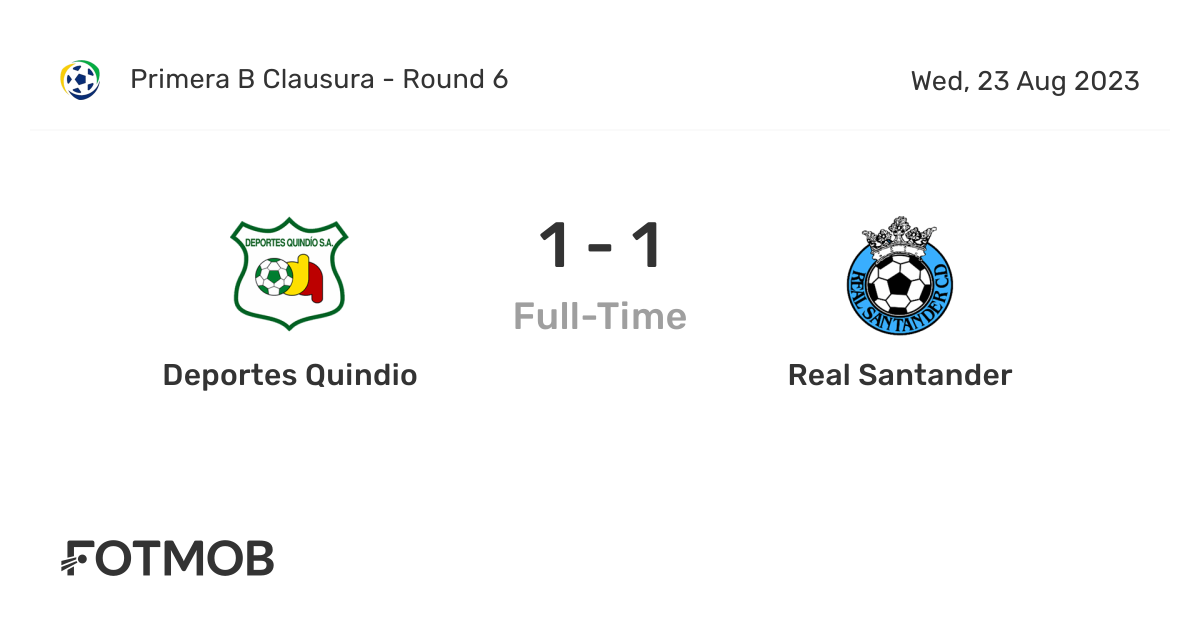 Deportes Quindio vs Real Santander live score, predicted lineups and