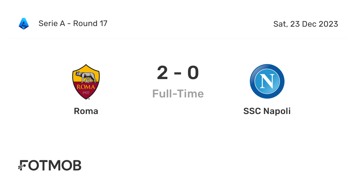 AS Roma 2-0 SSC Napoli, Serie A