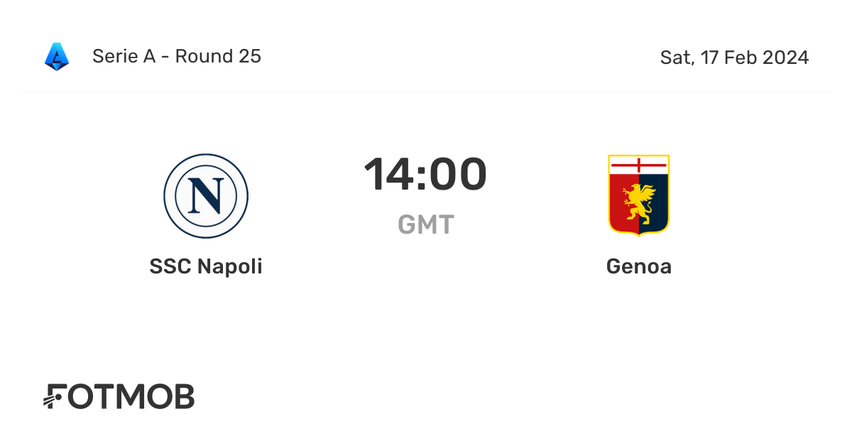 SSC Napoli vs Genoa live score, predicted lineups and H2H stats