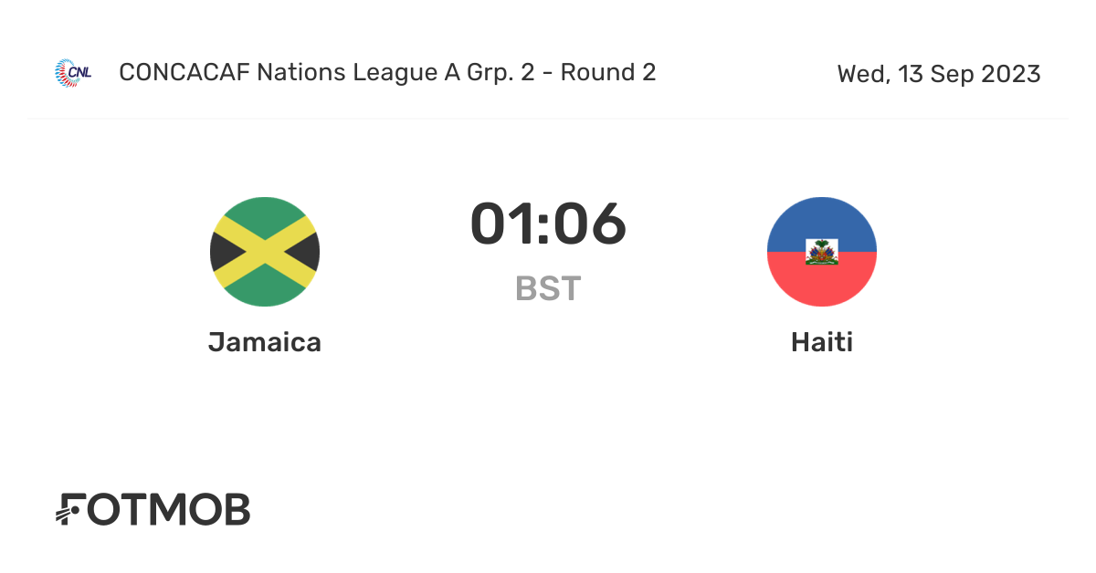 Jamaica vs Haiti live score, predicted lineups and H2H stats.